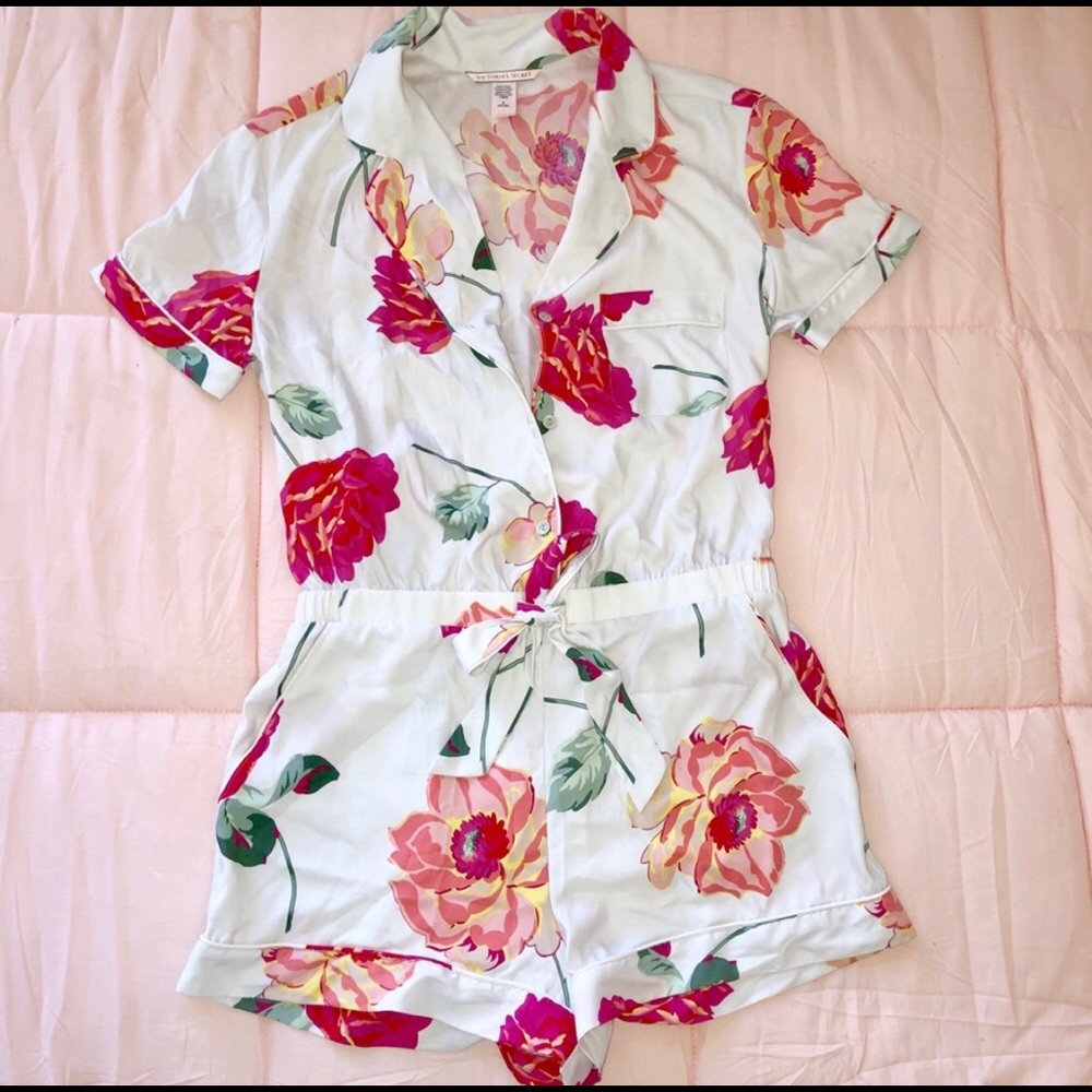 Victoria's Secret Silk Floral Romper